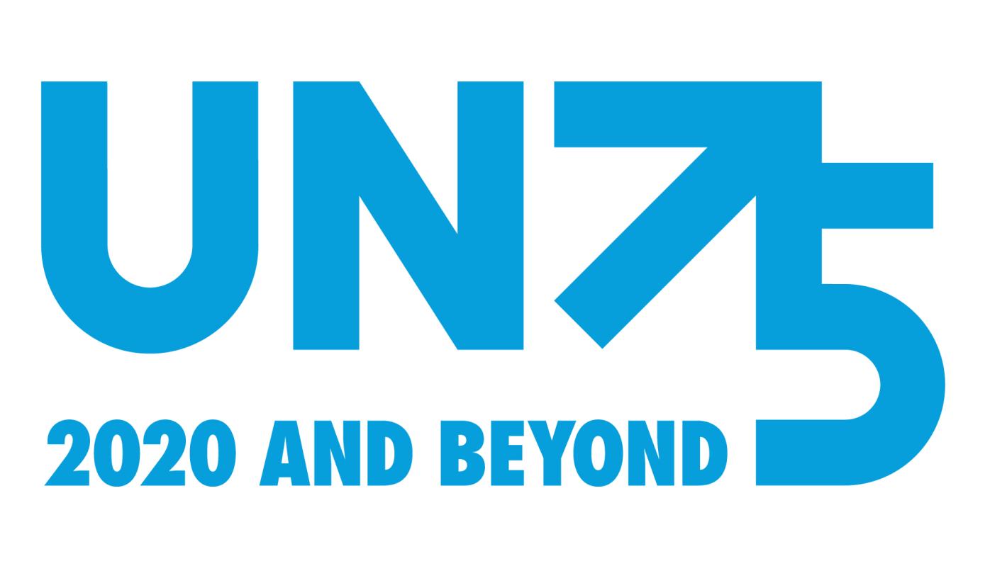UN75 2020 And Beyond Logo with UN Flag