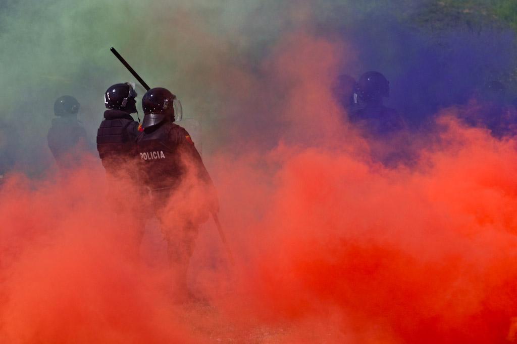 Portuguese and Malaysian Formed Police Units and the PNTL Rapid Intervention Unit take part in riot response training
