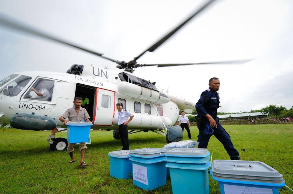 PNTL maintain the security of sensitive election materials delivered to Oecusse for the 2012 presidential election