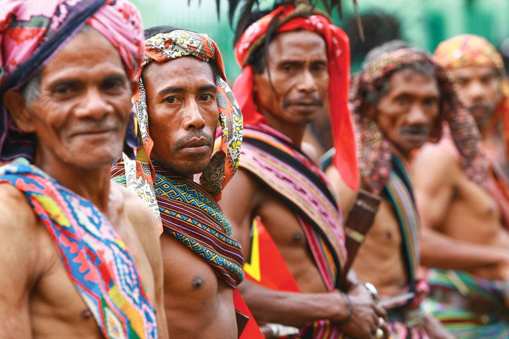 Traditional soldiers wear ceremonial costumes at special events