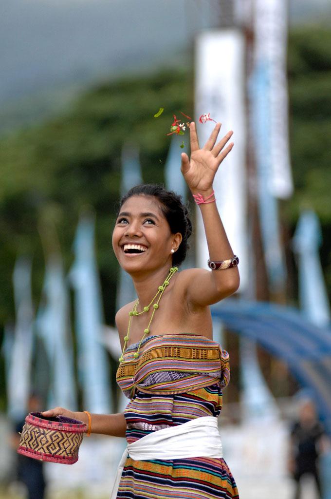 Woman performs the traditional bidu dance