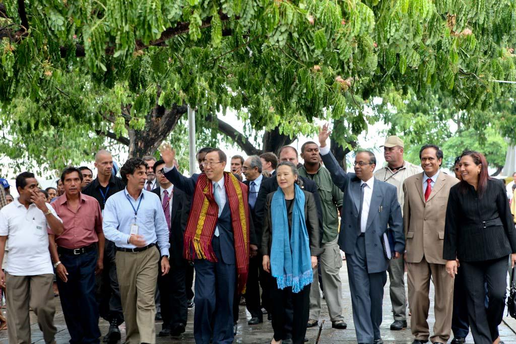  Ban Ki-moon, the Secretary-General of the United Nations, during his official visit to Dili in August 2012. 